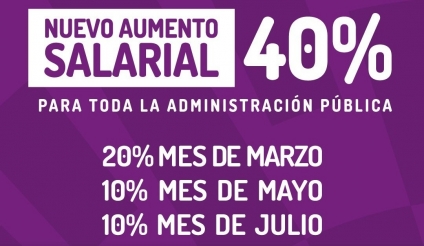 San Luis. Aumento salarial del 40% para la administración pública