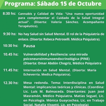 2° Jornadas de Salud Mental, Cannabis y Calidad de Vida